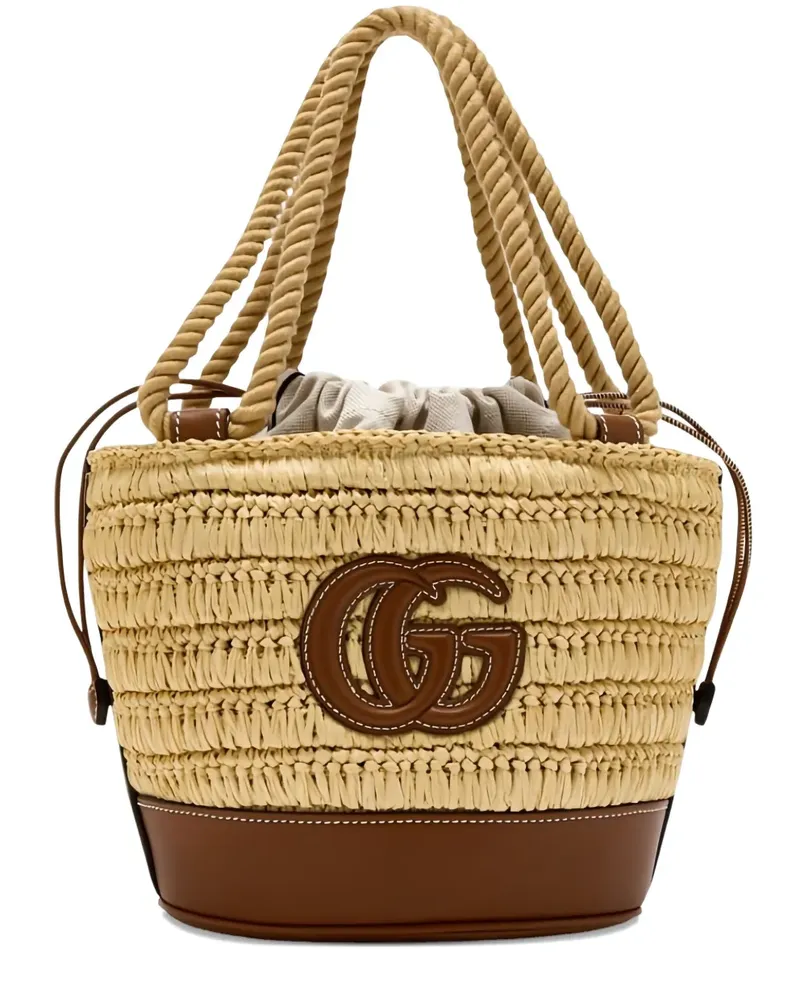 Gucci Gewebte Mini Beuteltasche mit GG - Nude Nude