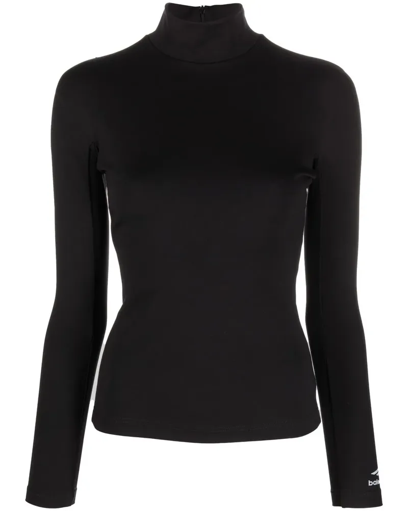Balenciaga 3B Sports Icon Rollkragenpullover - Schwarz Schwarz