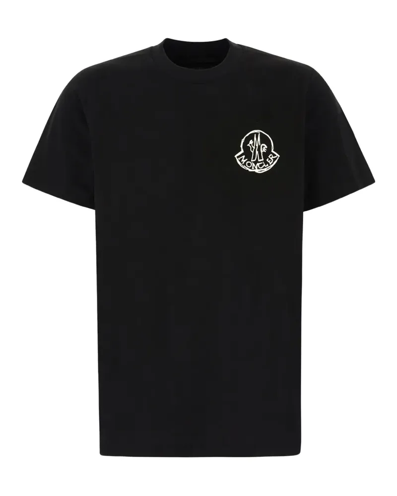 Moncler T-Shirt mit Logo-Print - Schwarz Schwarz