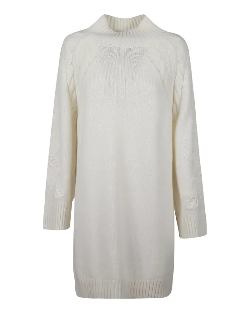 Ermanno Scervino Besticktes Kleid mit Zopfmuster - Weiß Weiß