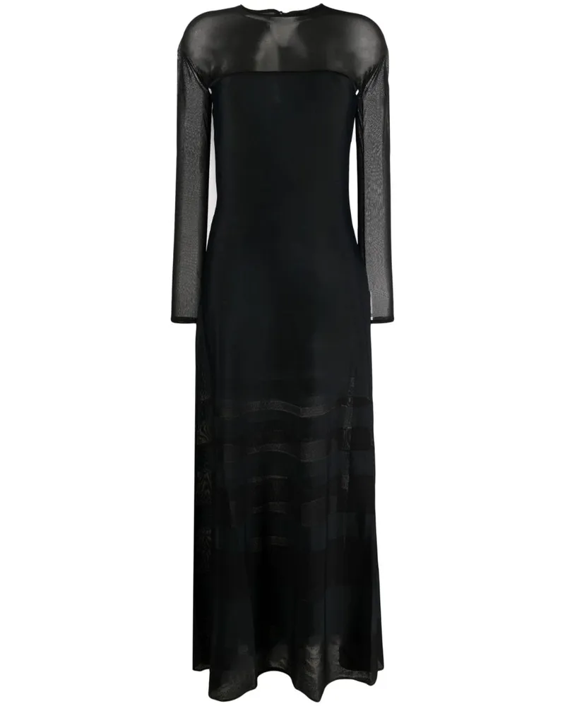Ralph Lauren Semi-transparentes Maxikleid - Schwarz Schwarz