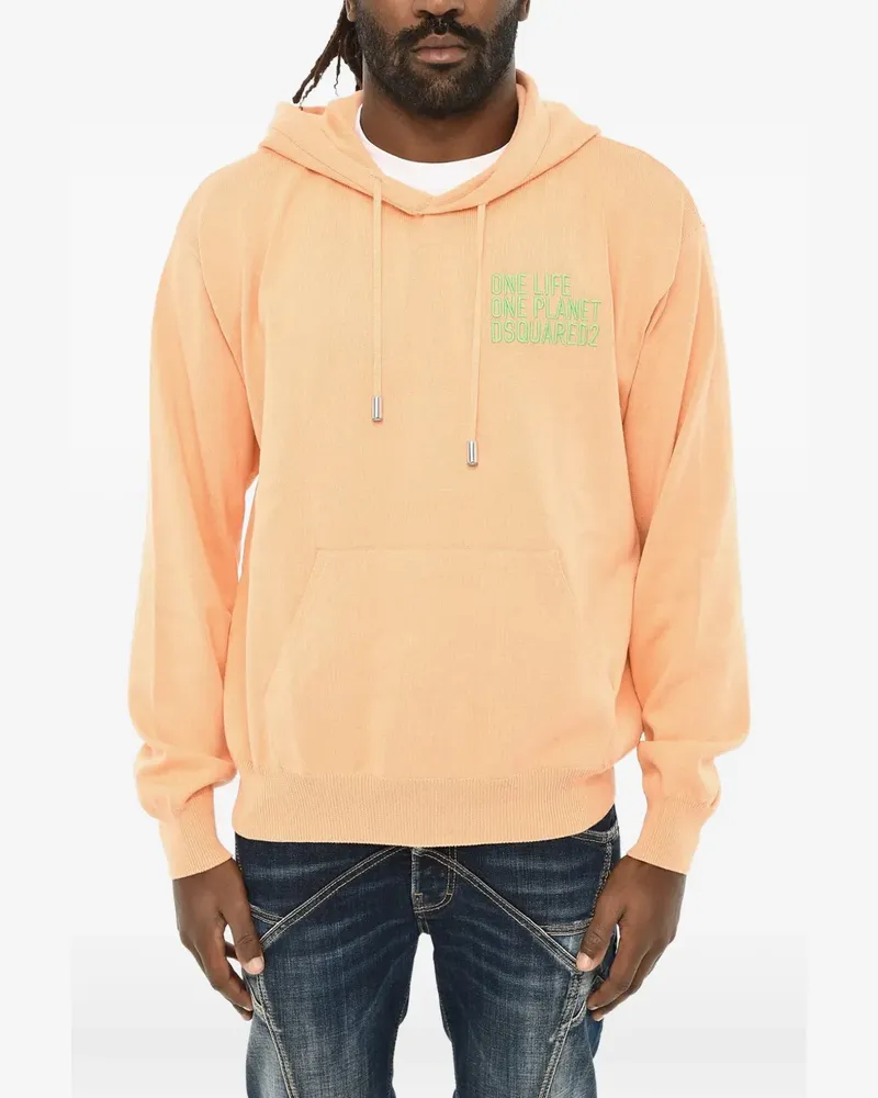 Dsquared2 embroidered-logo hoodie - Orange Orange