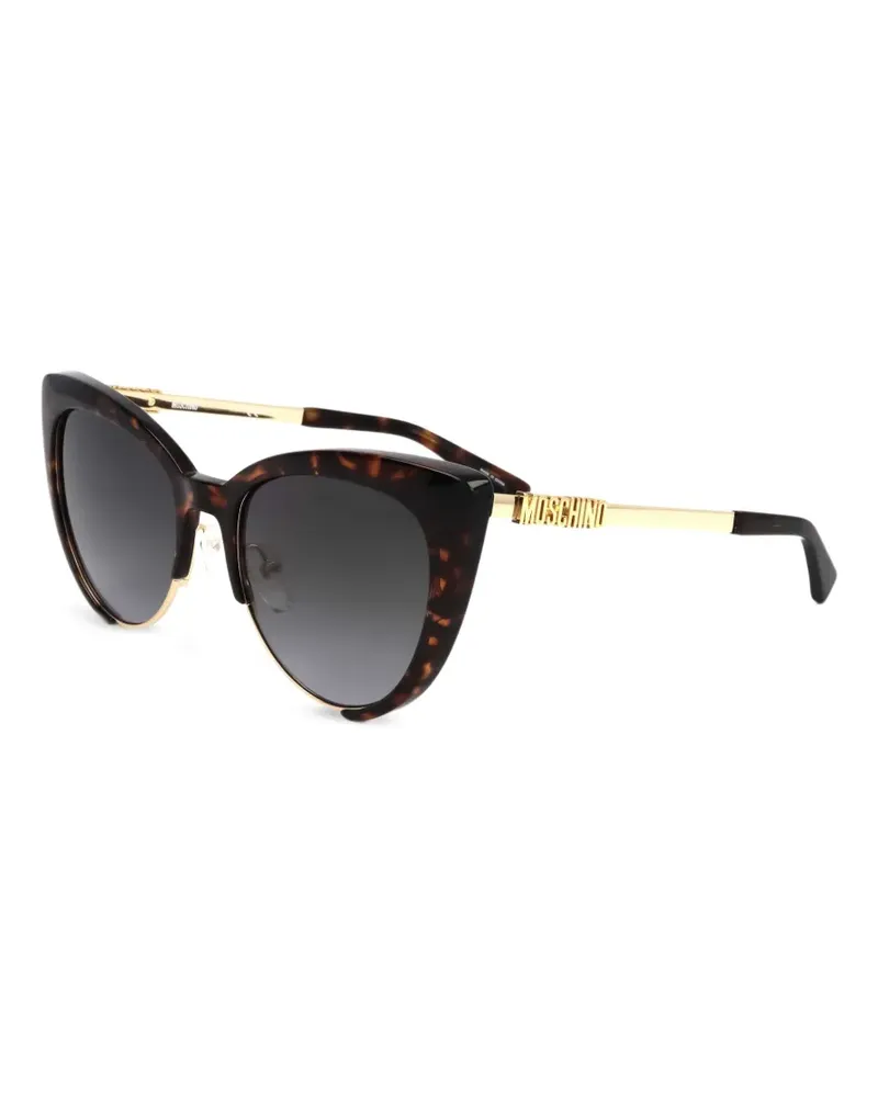Moschino Cat-Eye-Sonnenbrille in Schildpattoptik - Braun Braun