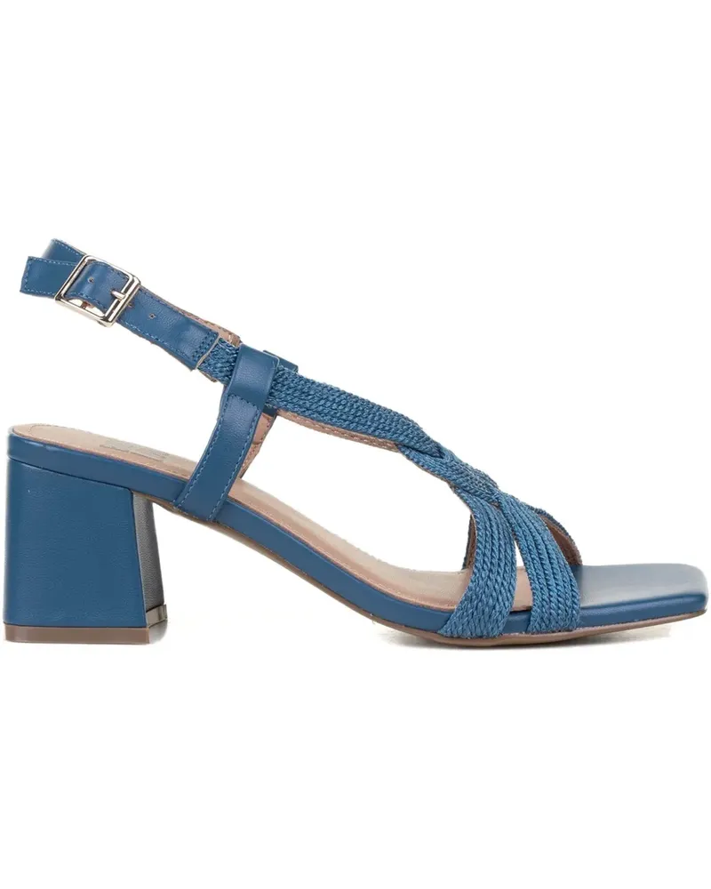 Bibi Lou 60mm braided-leather block-heel sandals - Blau Blau