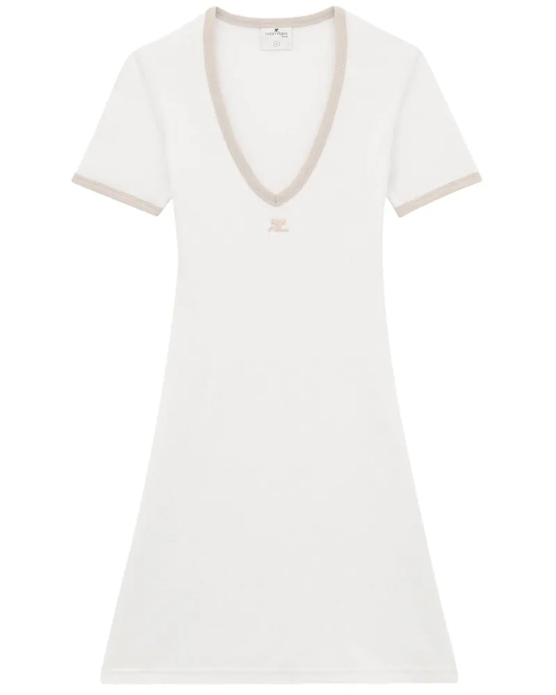 Courrèges Minikleid mit Logo-Patch - Weiß Weiß