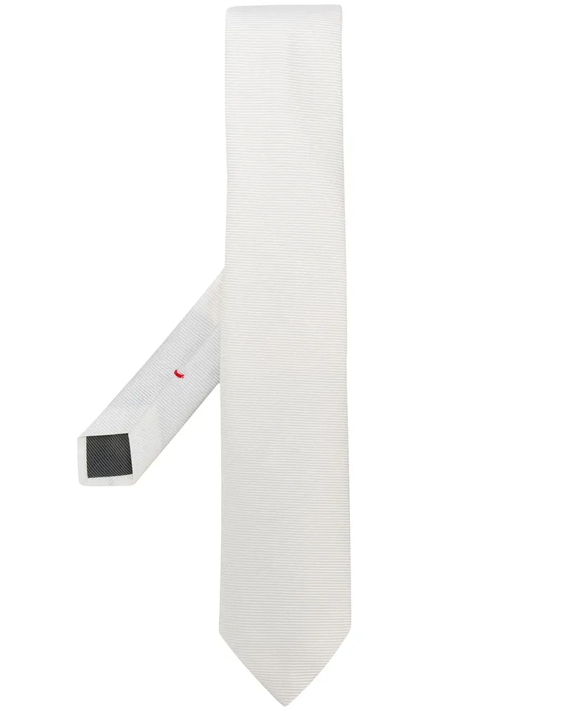 Dell'oglio Gepunktete Krawatte - Weiß Weiß