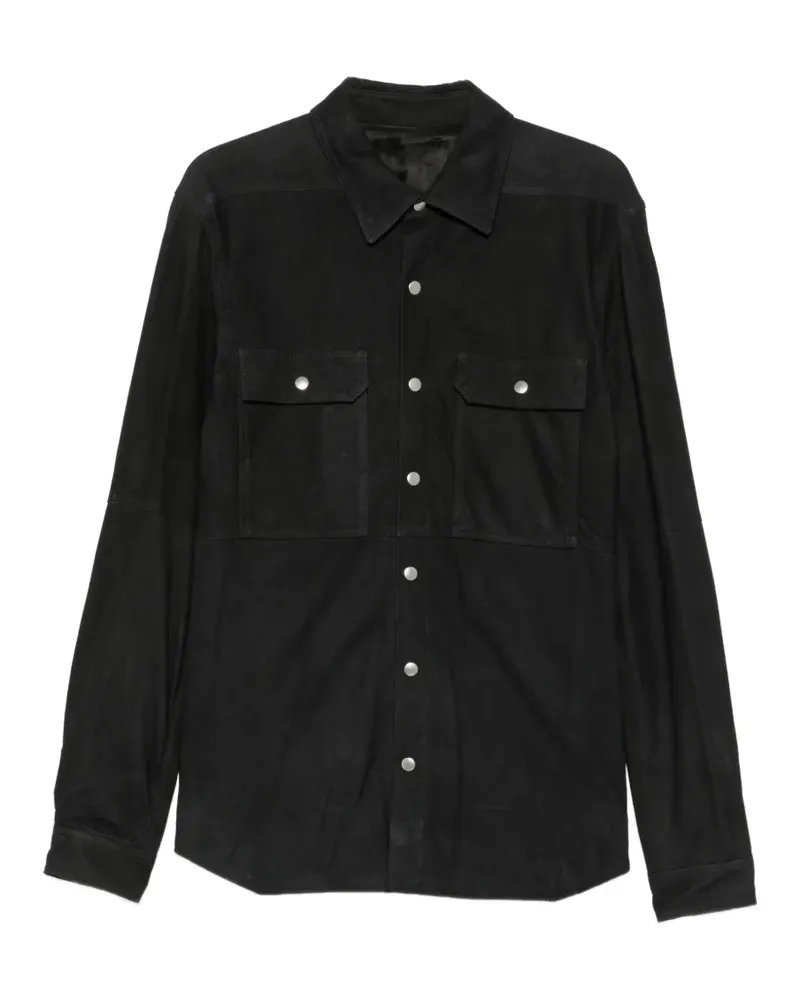 Rick Owens Wildlederjacke mit Druckknopf - Schwarz Schwarz