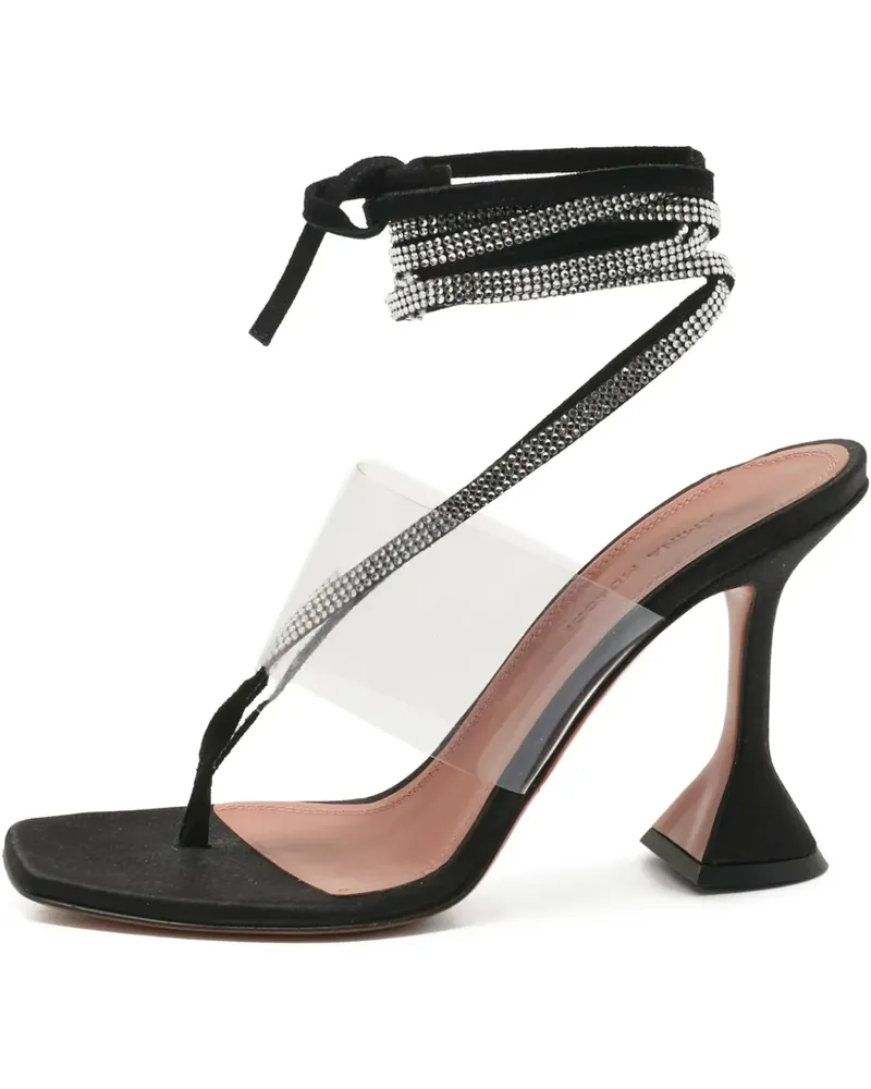 Amina Muaddi Zula Sandalen mit Kristallen - Schwarz Schwarz