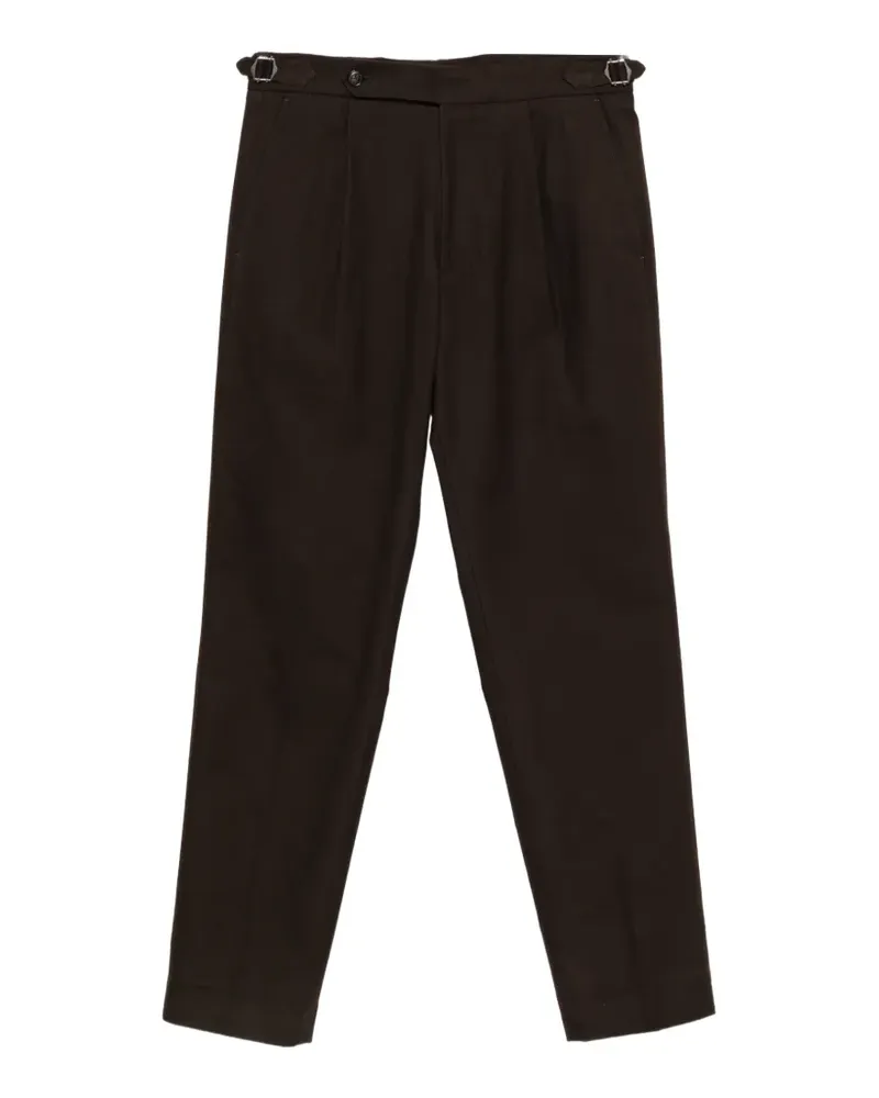 HUGO BOSS Gemusterte Tapered-Hose - Braun Braun
