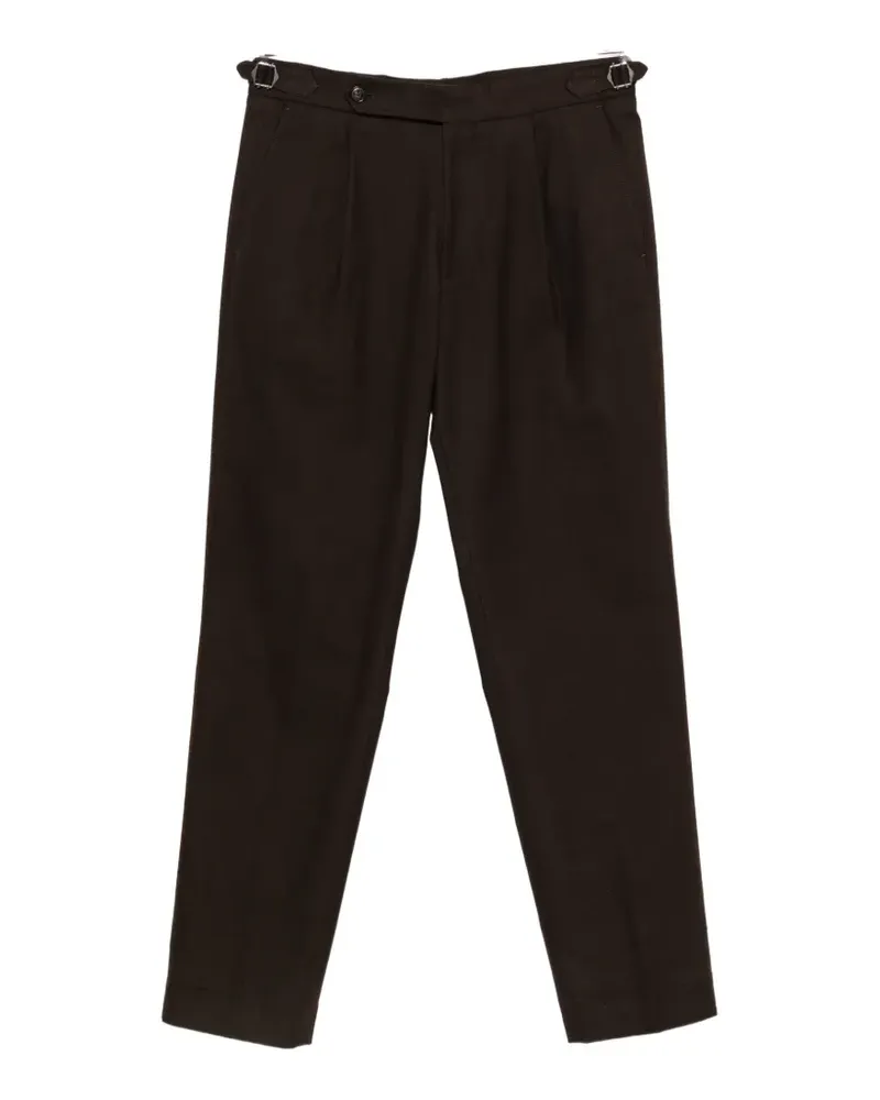 HUGO BOSS pleated side-buckle trousers - Braun Braun