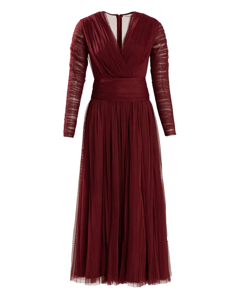 Ana Radu Midikleid mit V-Ausschnitt - Rot Rot