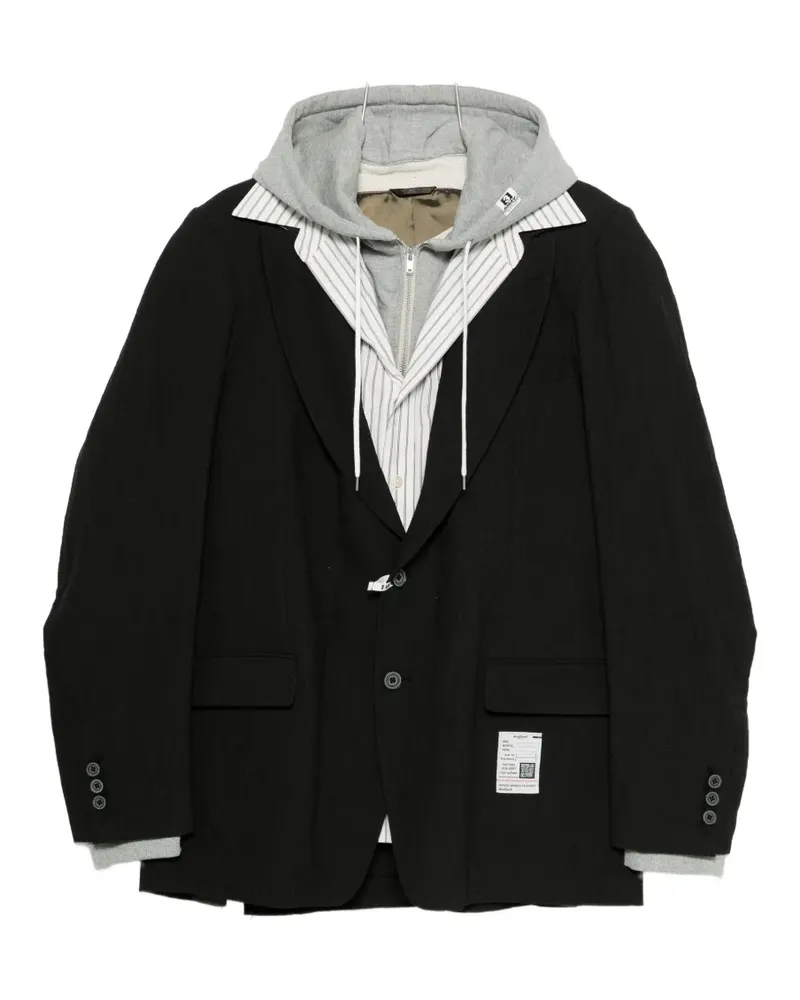MIHARAYASUHIRO layered blazer - Schwarz Schwarz