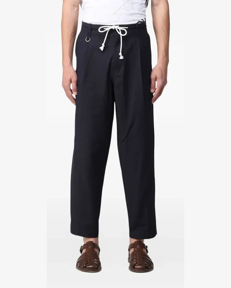 Paolo Pecora Milano Bundfaltenhose mit Kordelzug - Schwarz Schwarz