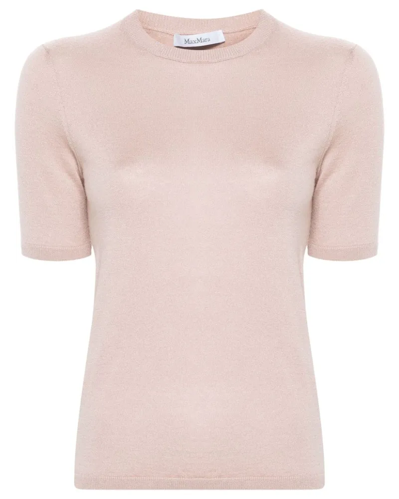 Max Mara Fein gestricktes T-Shirt Rosa