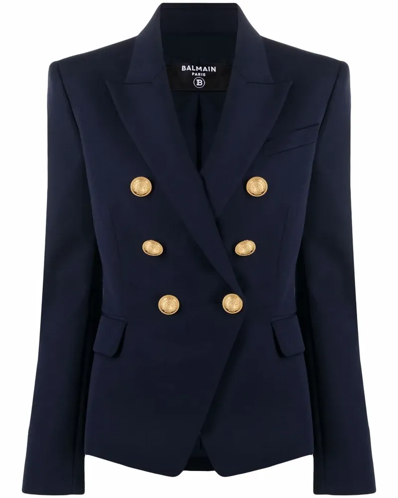 Balmain Jacke aus Wolle - Blau Blau