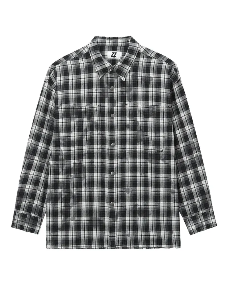 Izzue Hemd mit Karomuster - Schwarz Schwarz