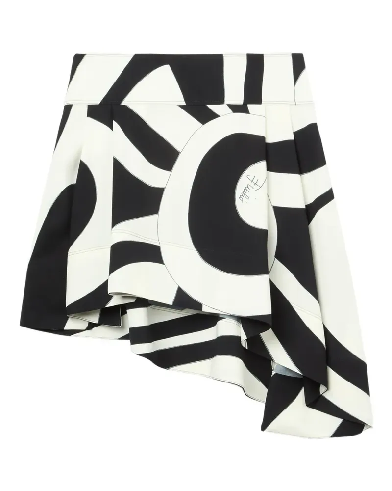 Emilio Pucci Asymmetrischer Minirock mit Marmo-Print - Schwarz Schwarz