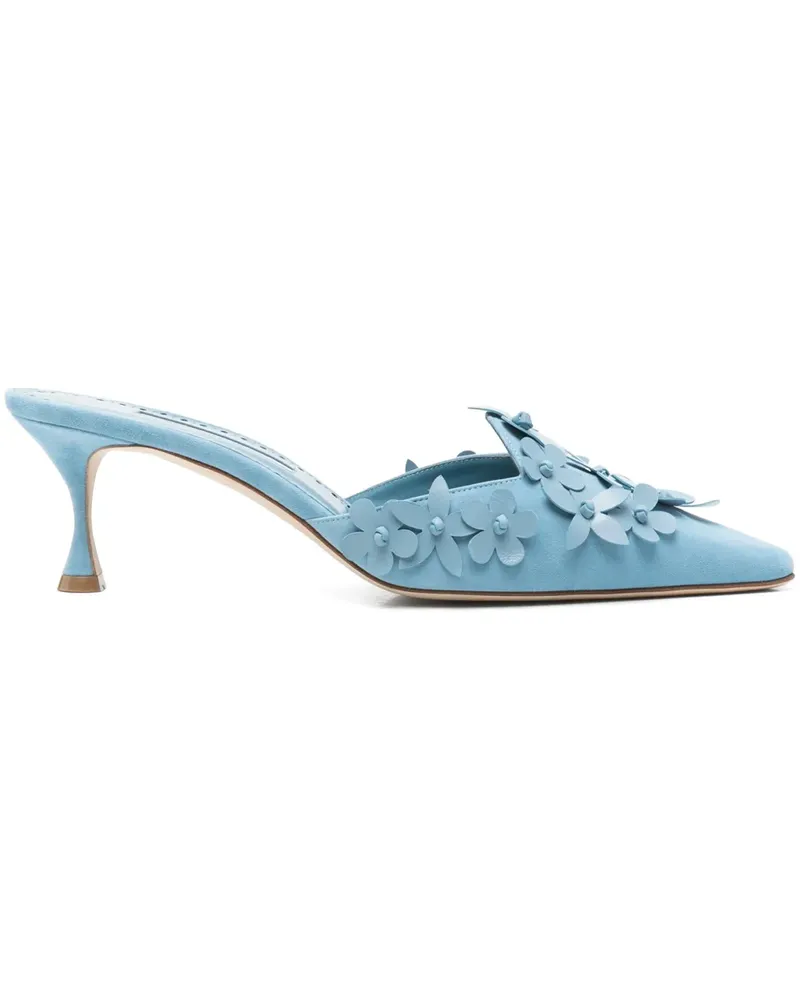 Manolo Blahnik Harnes Mules 50mm - Blau Blau