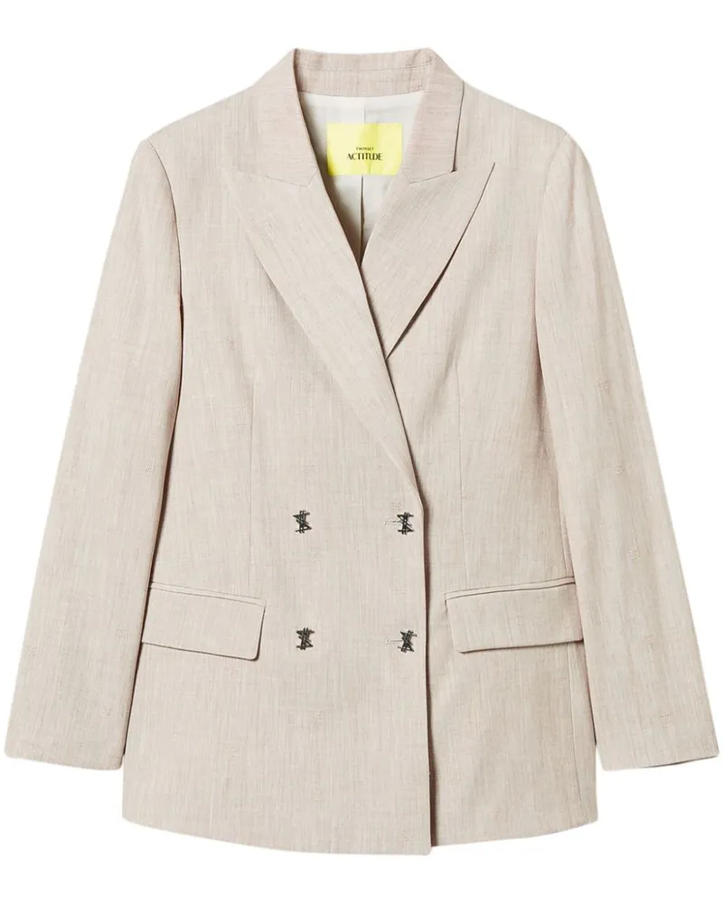 Twin-Set Melierter MYFO Blazer - Nude Nude