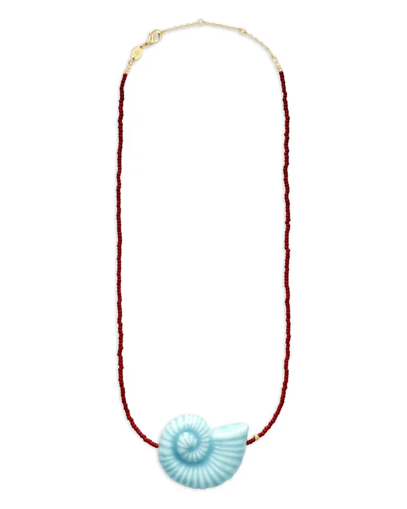 Anni Lu Nautilus Halskette mit Perlen - Blau Blau