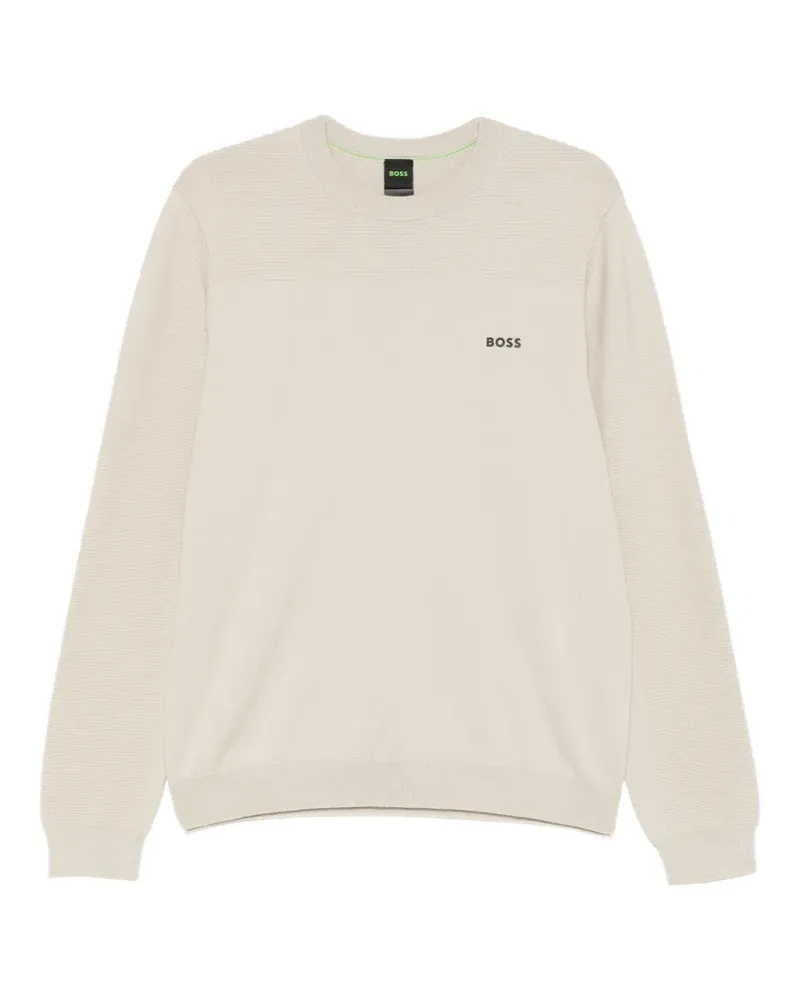HUGO BOSS ribbed crew-neck sweater - Nude Nude