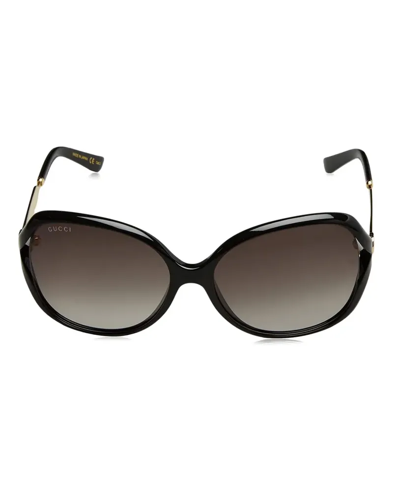 Gucci Sonnenbrille mit ovalem Gestell - Schwarz Schwarz