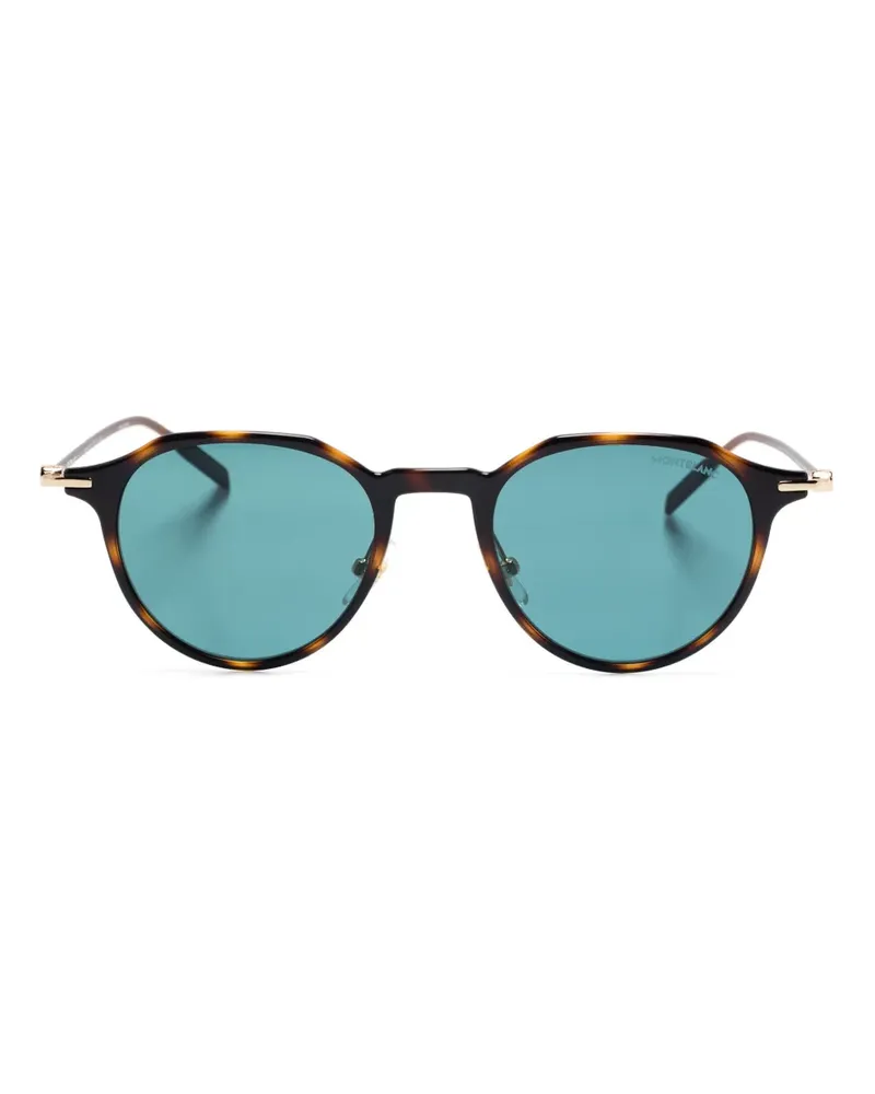 Montblanc Sonnenbrille mit rundem Gestell - Braun Braun