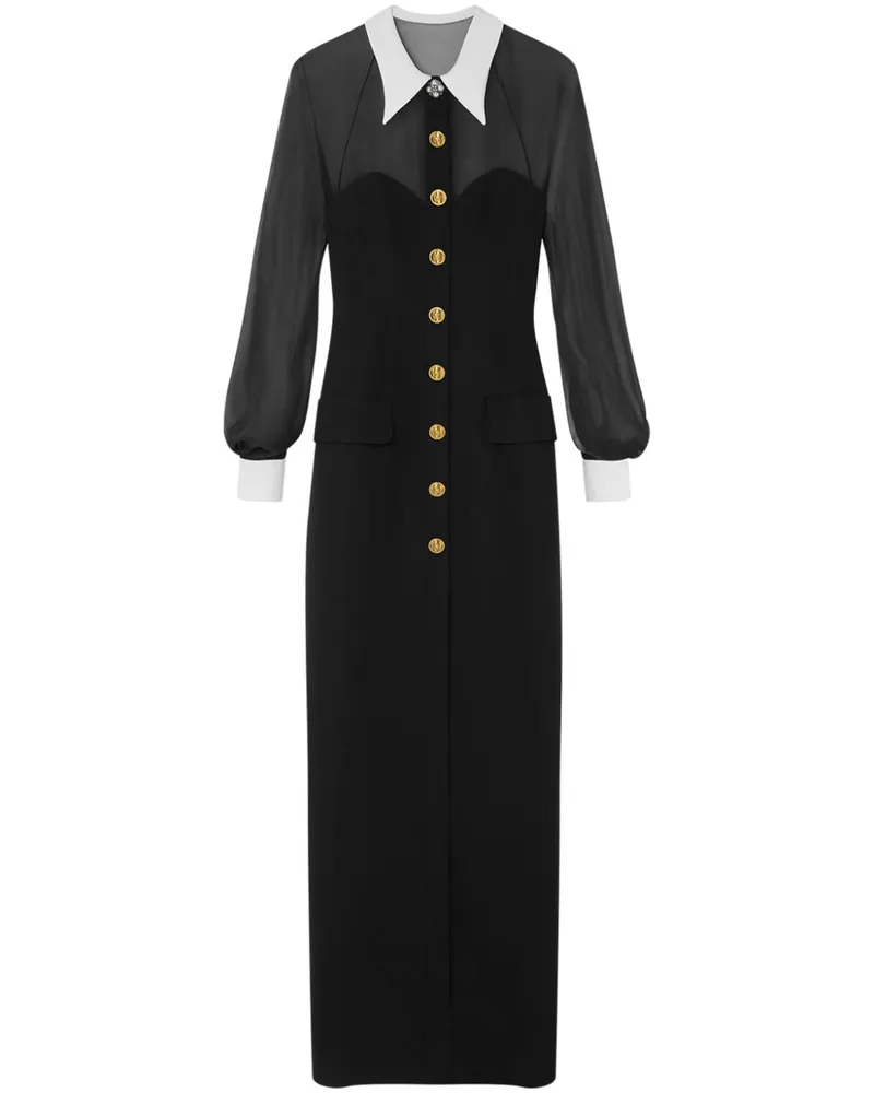 Versace Maxikleid aus Seide - Schwarz Schwarz