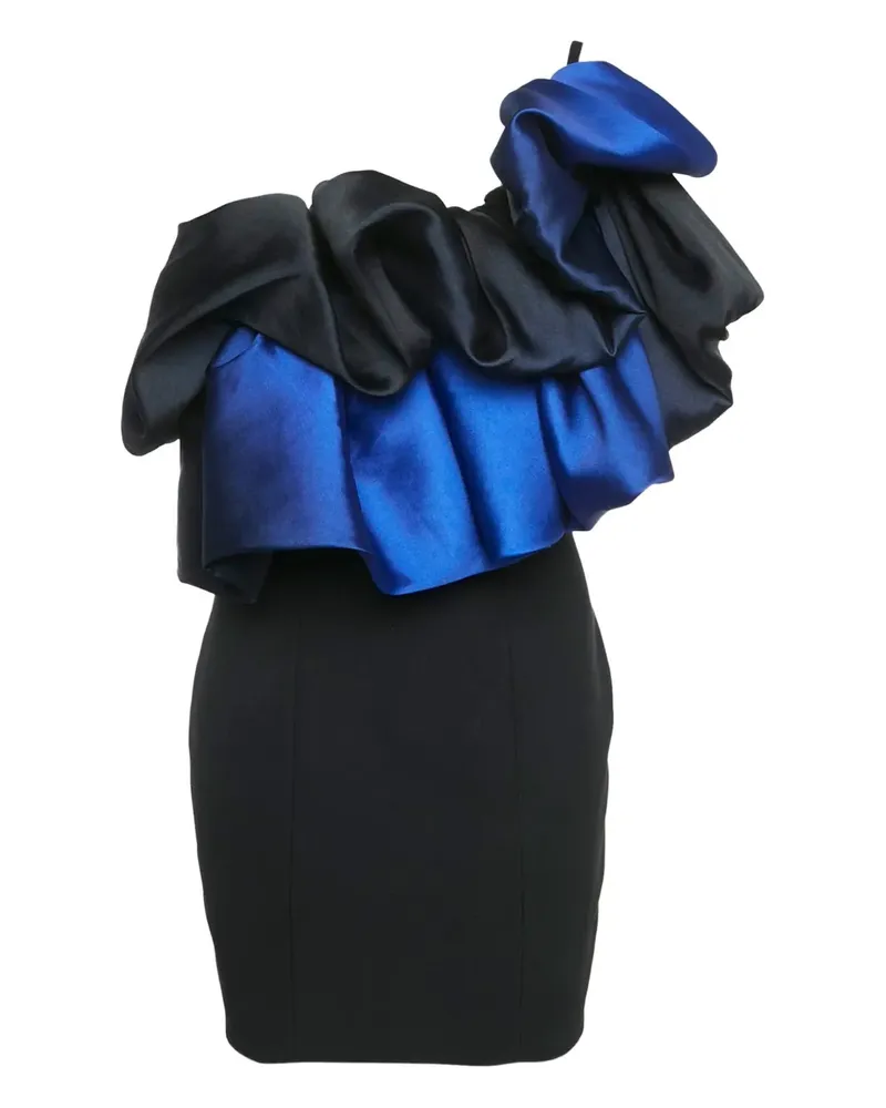 Solace London Pre-owned Minikleid mit Rüschendetail - Schwarz Schwarz