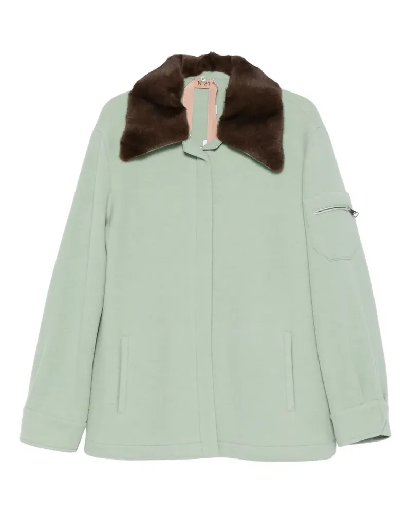 N° 21 Jacke mit Kragen aus Faux Fur - Grün Grün