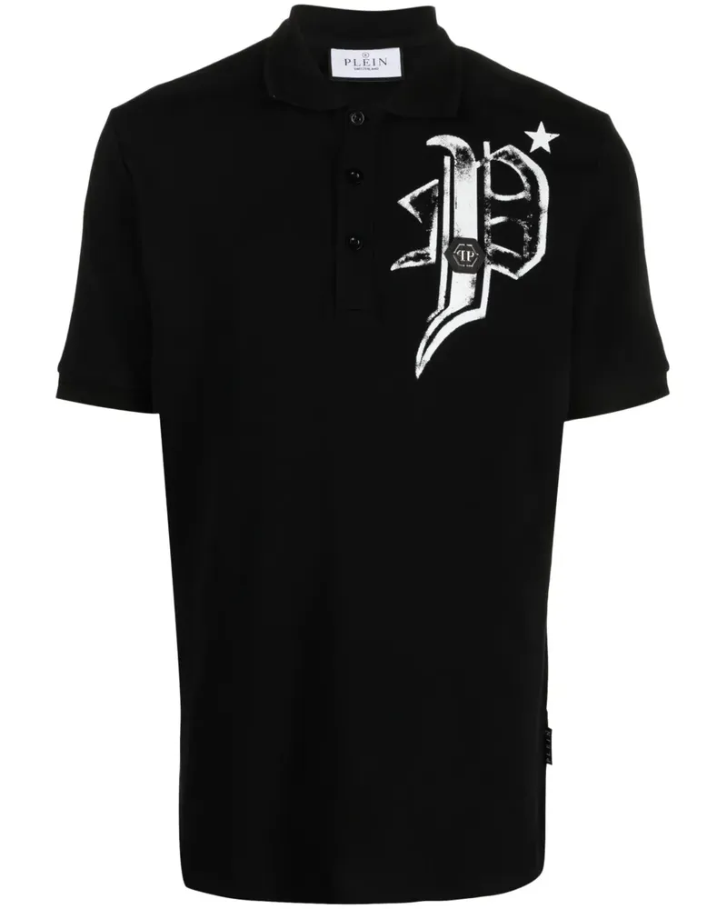 Philipp Plein Skull and Bones Poloshirt - Schwarz Schwarz