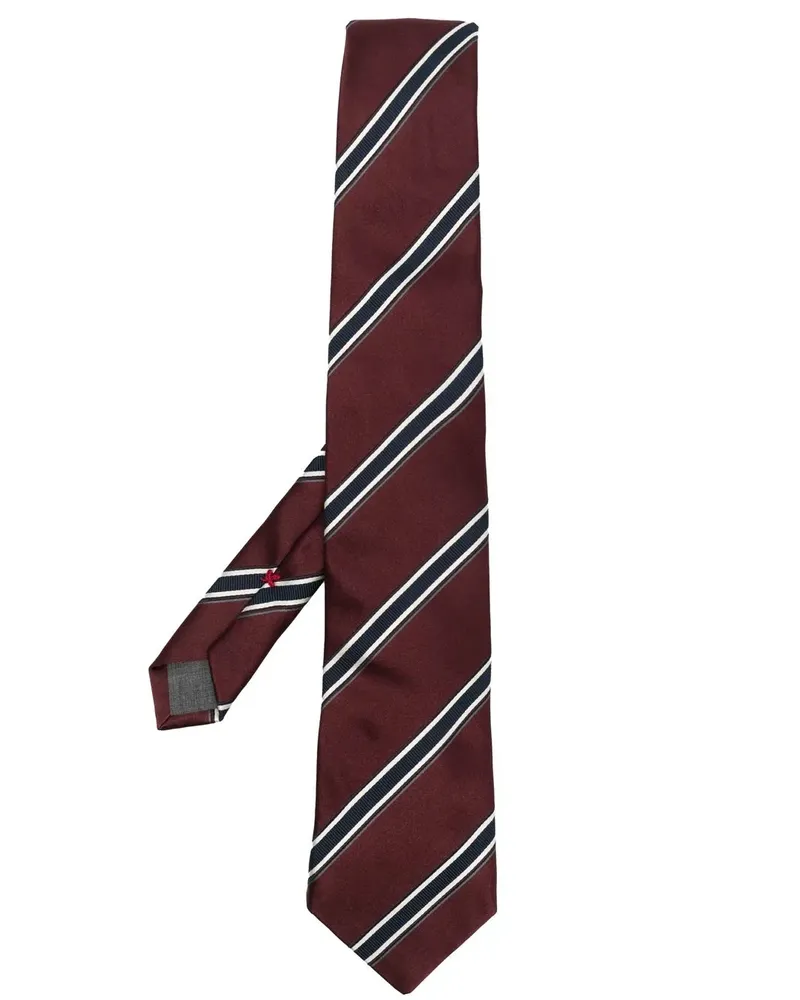 Brunello Cucinelli Krawatte mit diagonalen Streifen - Rot Rot