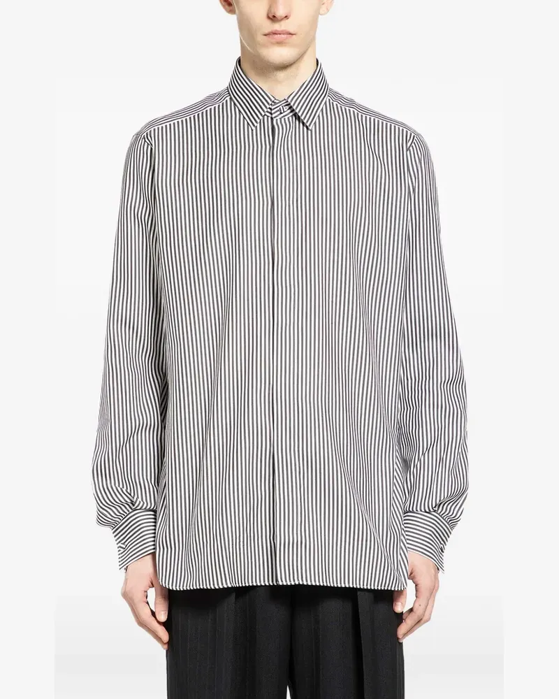Tom Ford striped-pattern classic-fit shirt - Weiß Weiß