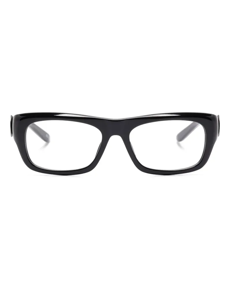 Balenciaga Brille mit Logo-Schild - Schwarz Schwarz