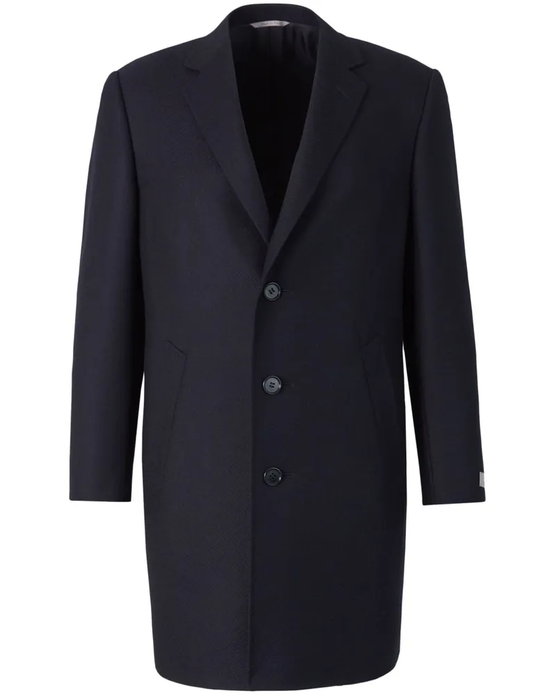 Canali Mantel mit Fischgrätenmuster - Blau Blau