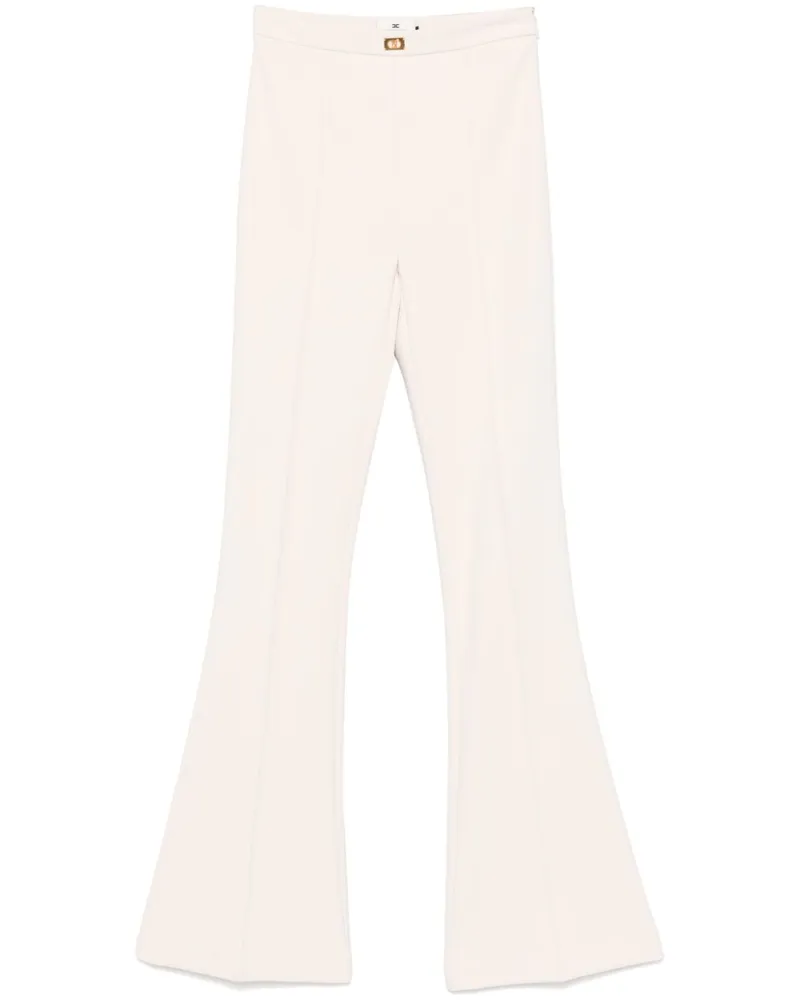 Elisabetta Franchi Hose aus Krepp mit Glockenboden - Nude Nude