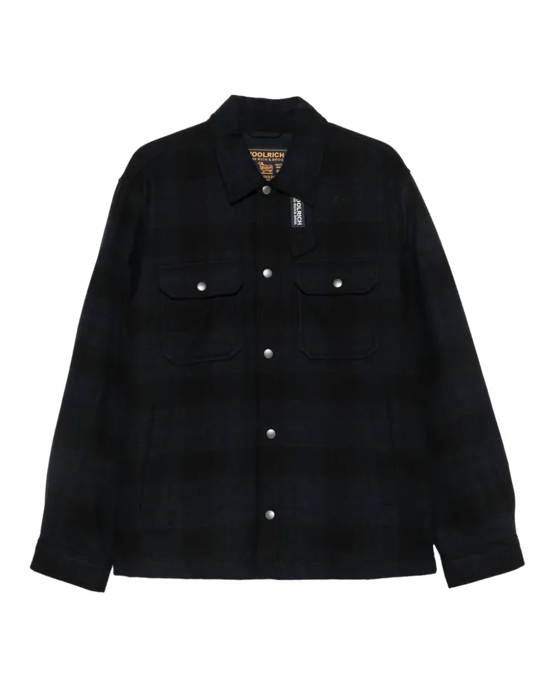 Woolrich Alaskan check-pattern button-down jacket - Schwarz Schwarz