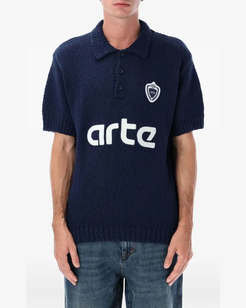 Arte Antwerp embroidered-logo polo shirt - Blau Blau