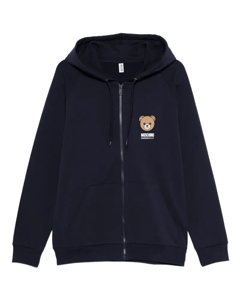 Moschino Kapuzenjacke mit Teddy-Print - Blau Blau