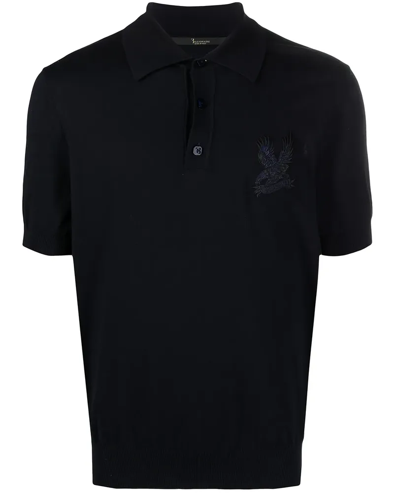 Billionaire Poloshirt mit Falkenstickerei - Blau Blau