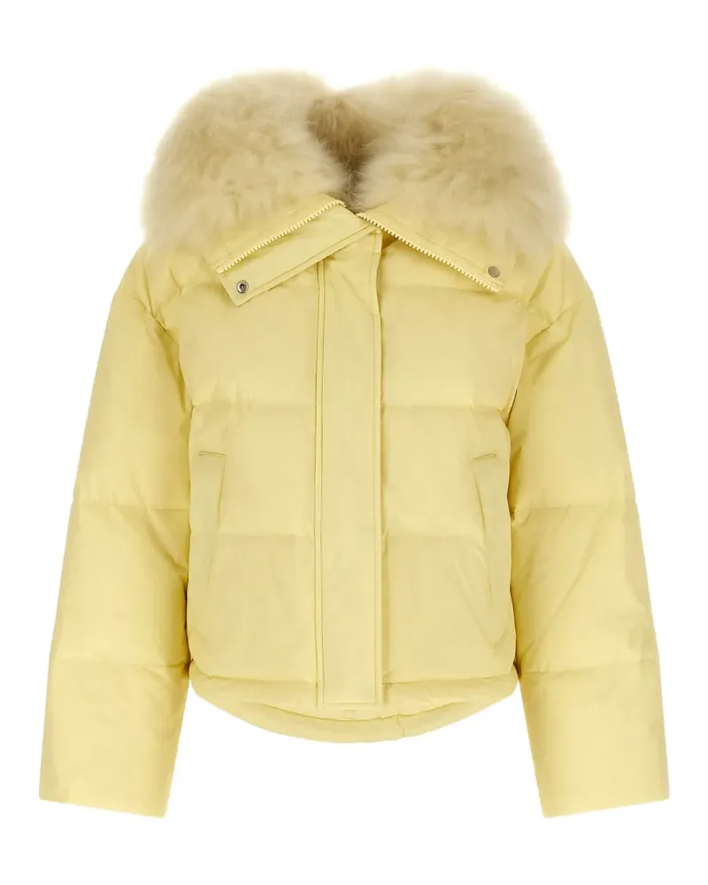 Yves Salomon Gesteppte Jacke mit Pelzkragen - Gelb Gelb