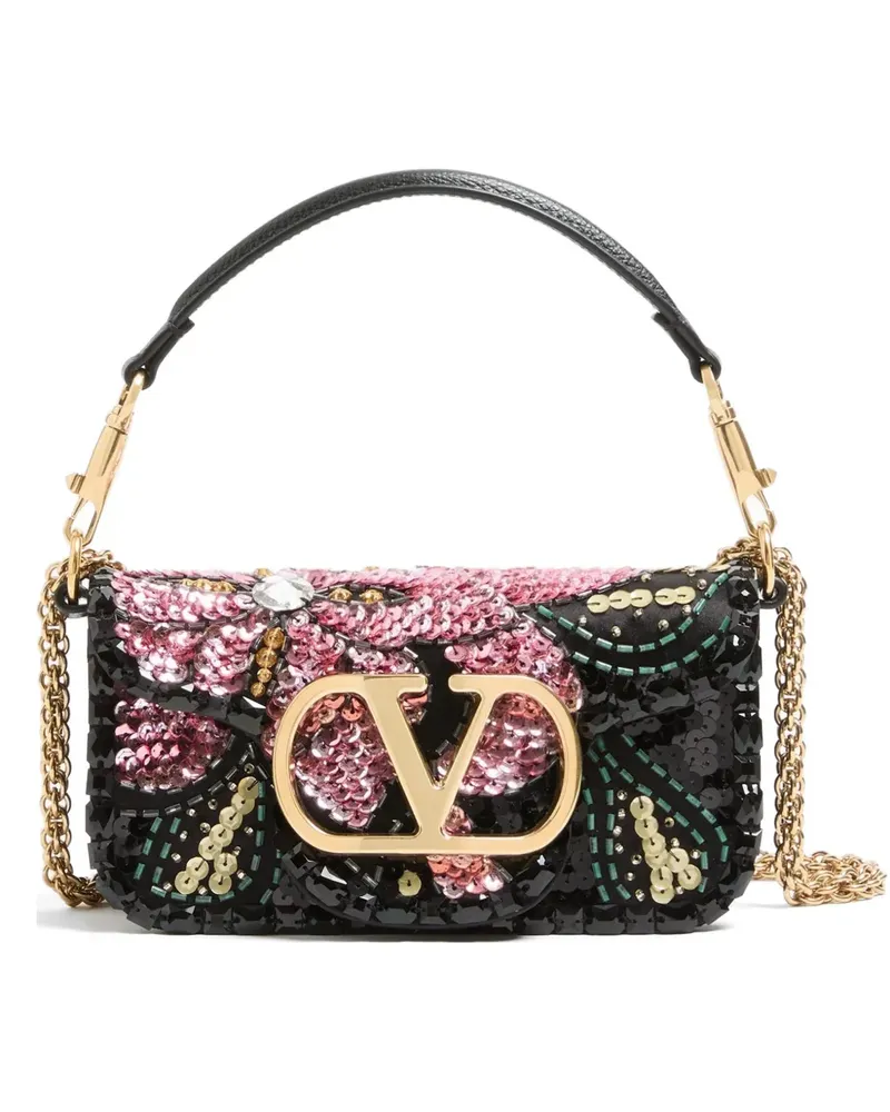 Valentino Garavani Kleine Locò Schultertasche mit Stickerei - Schwarz Schwarz