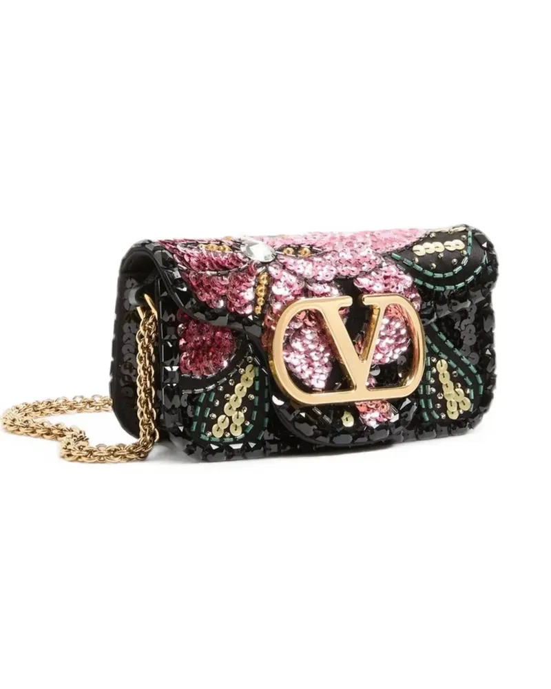 Valentino Garavani Kleine Locò Schultertasche mit Stickerei - Schwarz Schwarz