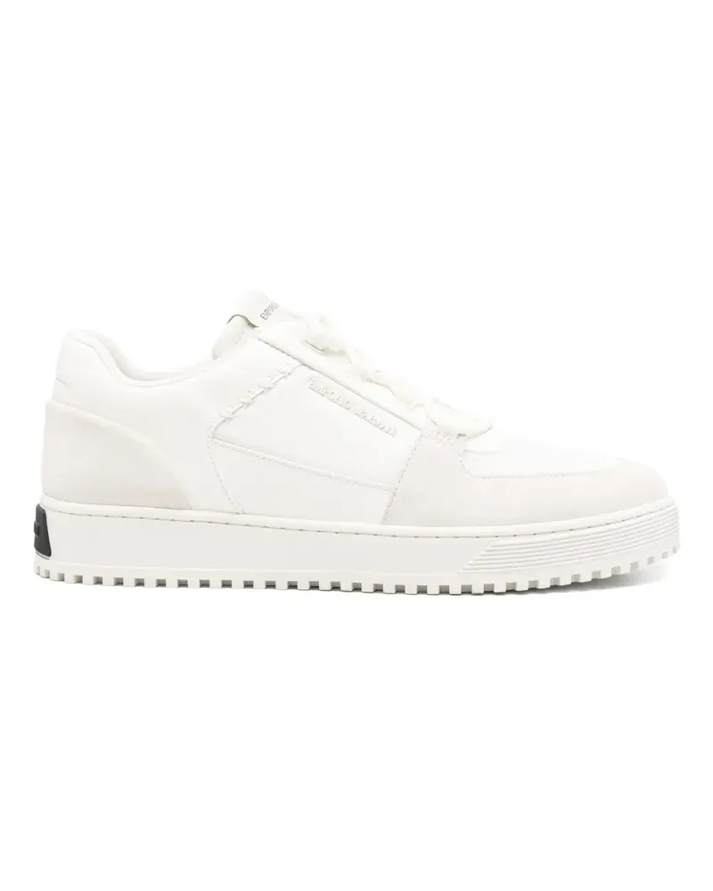 Emporio Armani panelled lace-up sneakers - Nude Nude