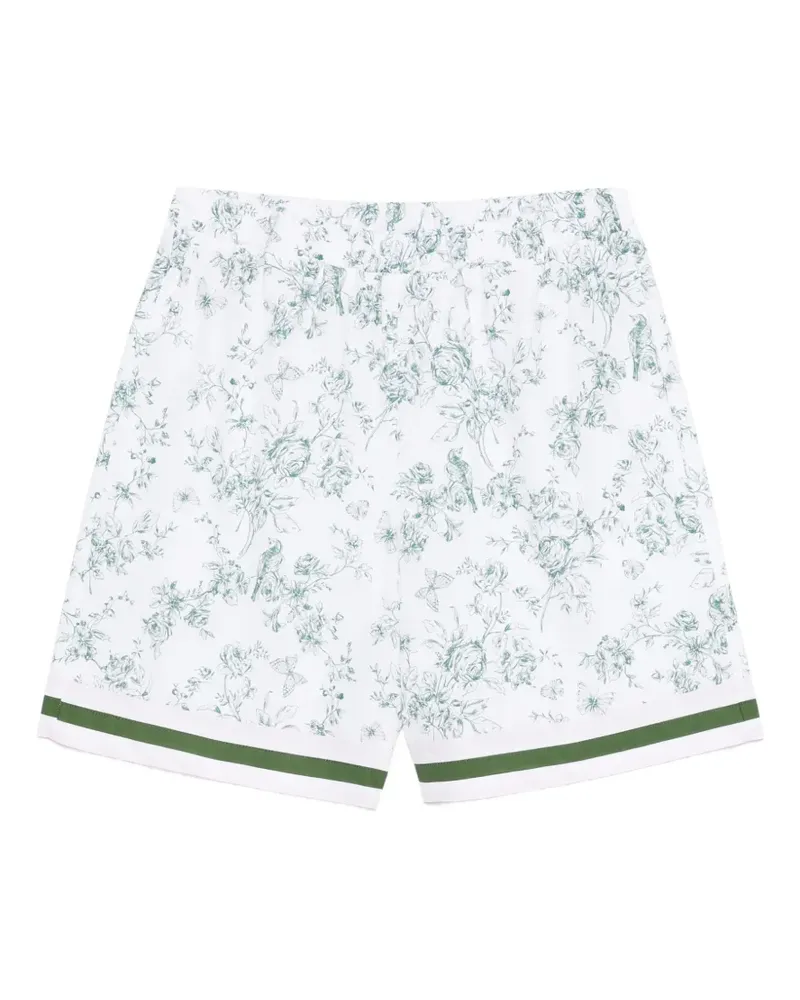 Robert Friedman floral-print trim shorts - Weiß Weiß