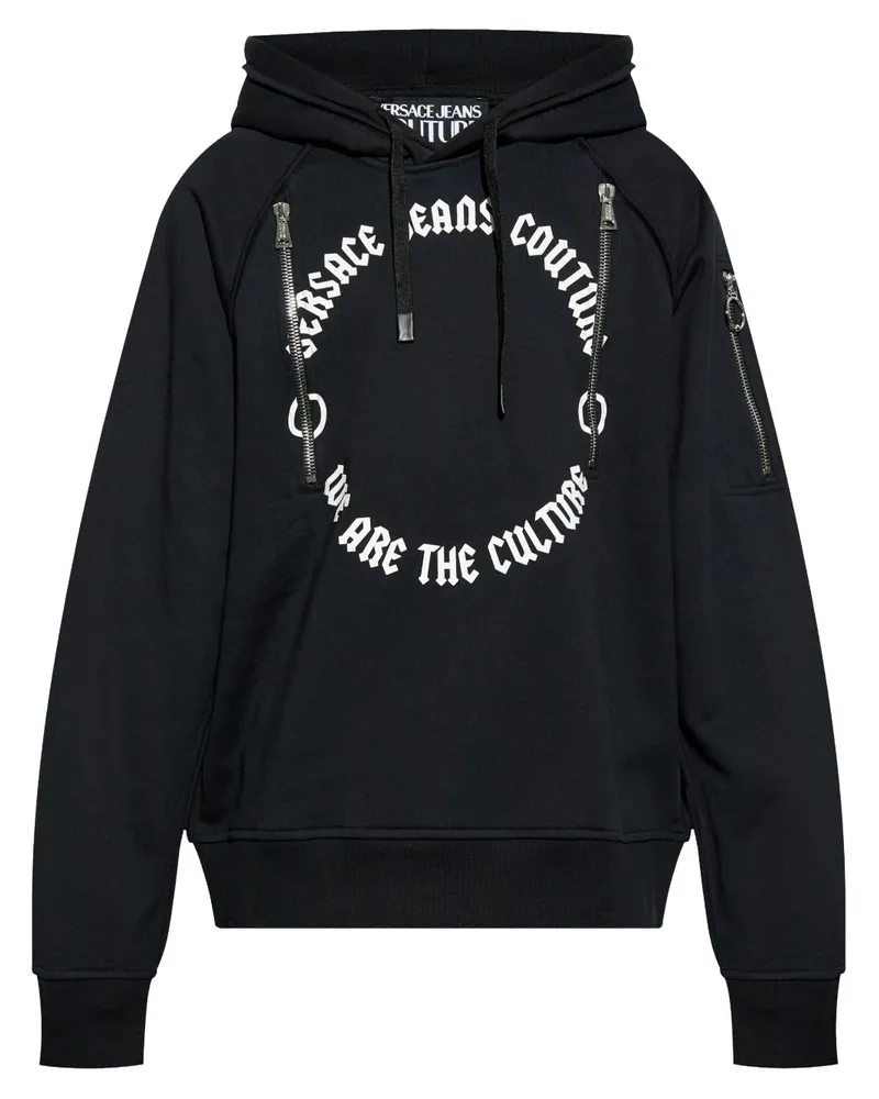 Versace Jeans Hoodie mit Logo-Print - Schwarz Schwarz