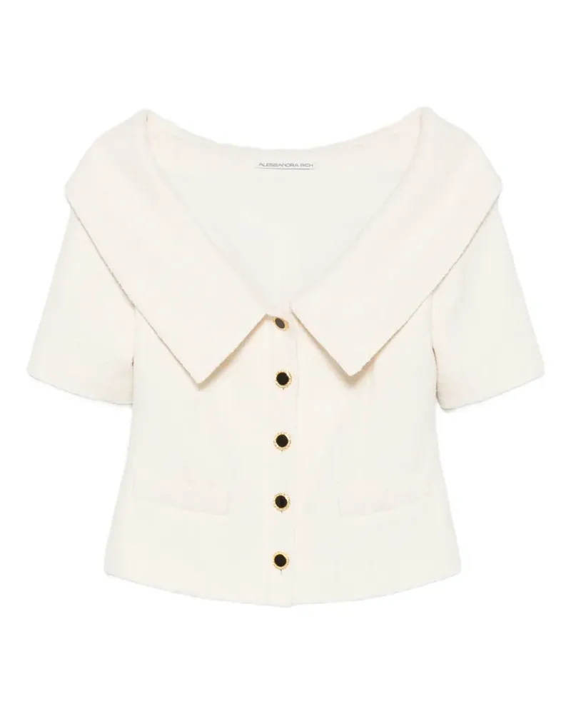 Alessandra Rich Schulterfreie Jacke mit Knöpfen - Nude Nude