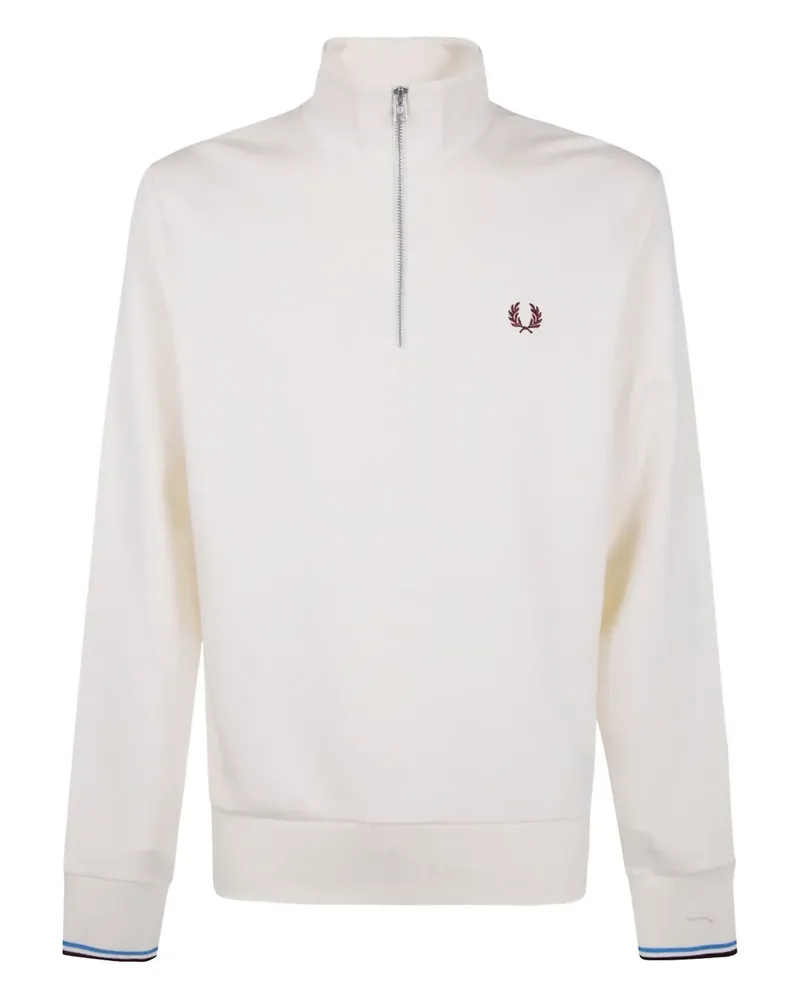 Fred Perry Sweatshirt mit Reißverschluss - Weiß Weiß