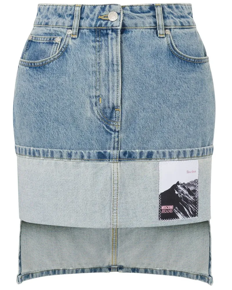 Moschino Jeansrock mit Logo-Applikation - Blau Blau
