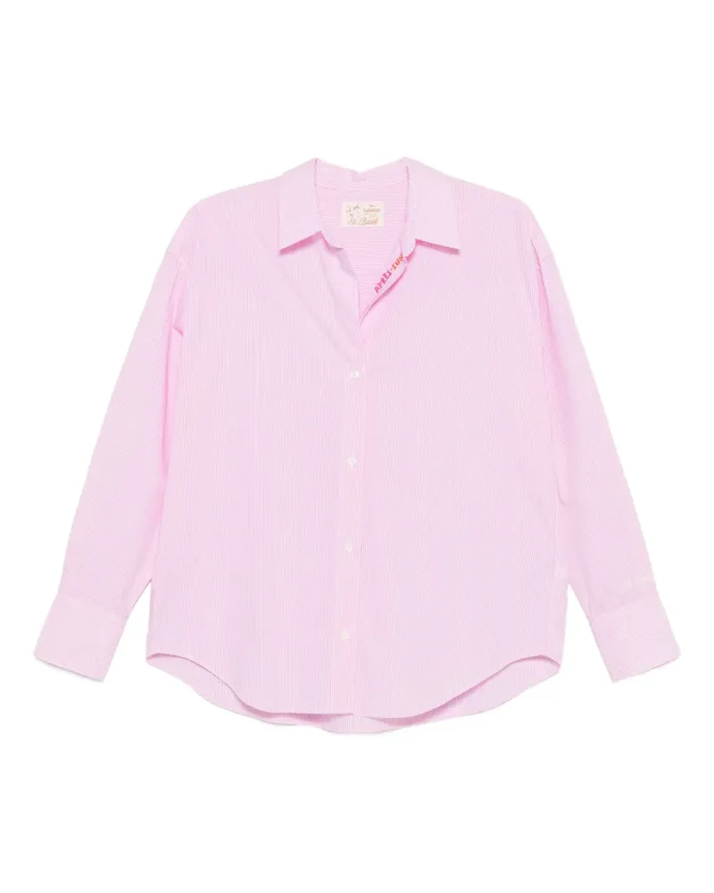 MC2 Saint Barth Gestreiftes Hemd mit Stickerei - Rosa Rosa